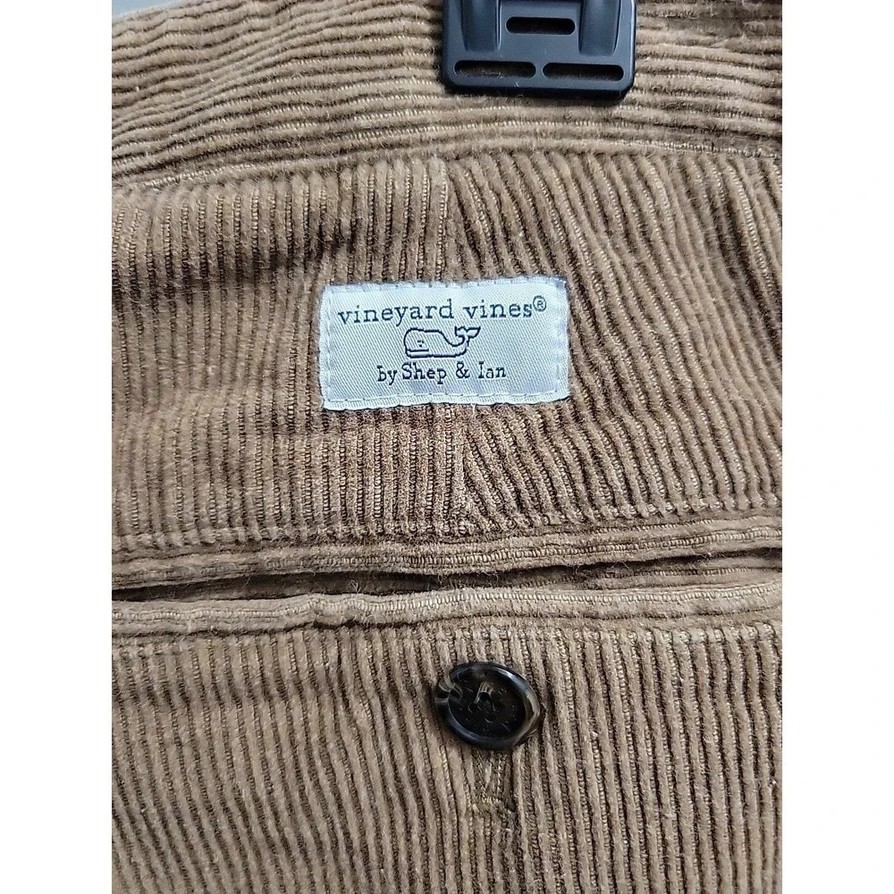 Vineyard‎ Vines Men's Corduroy Pants Size 35x30 Dark Tan/Lt Brown Straight Leg